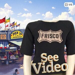 👛2/$20 VINTAGE FABRICS: FRISCO Raw Edge Neckline/Sleeves Sweatshirt - See Measu…